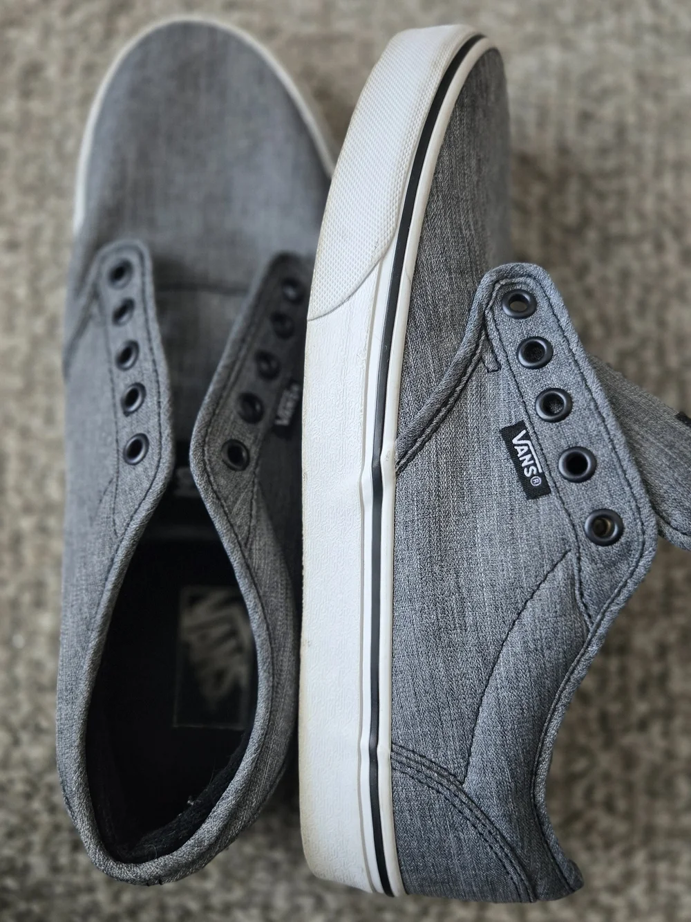 Vans Gray Lace-up Canvas Sneakers with Gum Waffle Sole